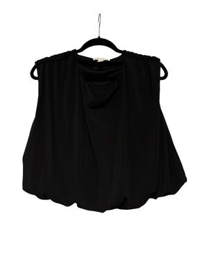 H&M Black Sleeveless Bubble Hem Cropped Top Size XL
